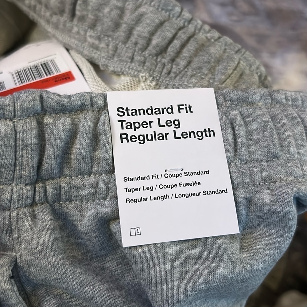 Nike Jogger Pants track NWT SIZE L Heather gray embroidery logo white blue - Picture 4 of 5
